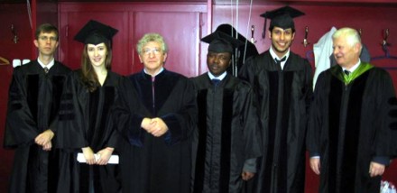 The graduates with the Dean and Directors 