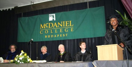 Sylvia Nwosu Chinelo addresses the College on behalf of the Class of 2010.