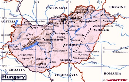 Map of Hungary 