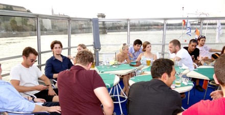 The open deck on the dinner boat <i>Rákoczi</i><i>