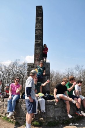 At the lookout, finishing lunch.