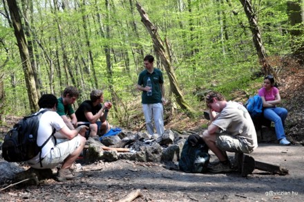 The Hétvályús Spring, where the group refilled its water bottles.